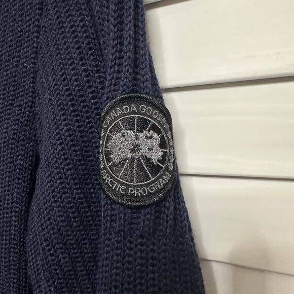 Canada Goose Fulford Merino Wool Knit Sweater US XS Full Zip Luxury Navy Marine - Picture 4 of 8